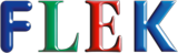 Buntes FLEK-Logo in bunten Großbuchstaben